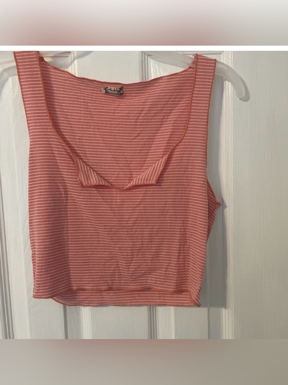 Intimately Free People Pink Striped Cropped Tank